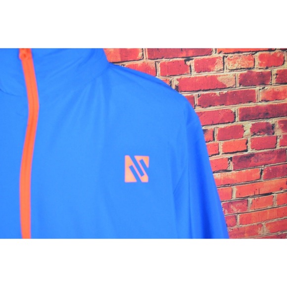 Vintage Look Ten-80 TEN80 Windbreaker Teal Cyan Blue Jacket Mens Large Hooded - Picture 3 of 6